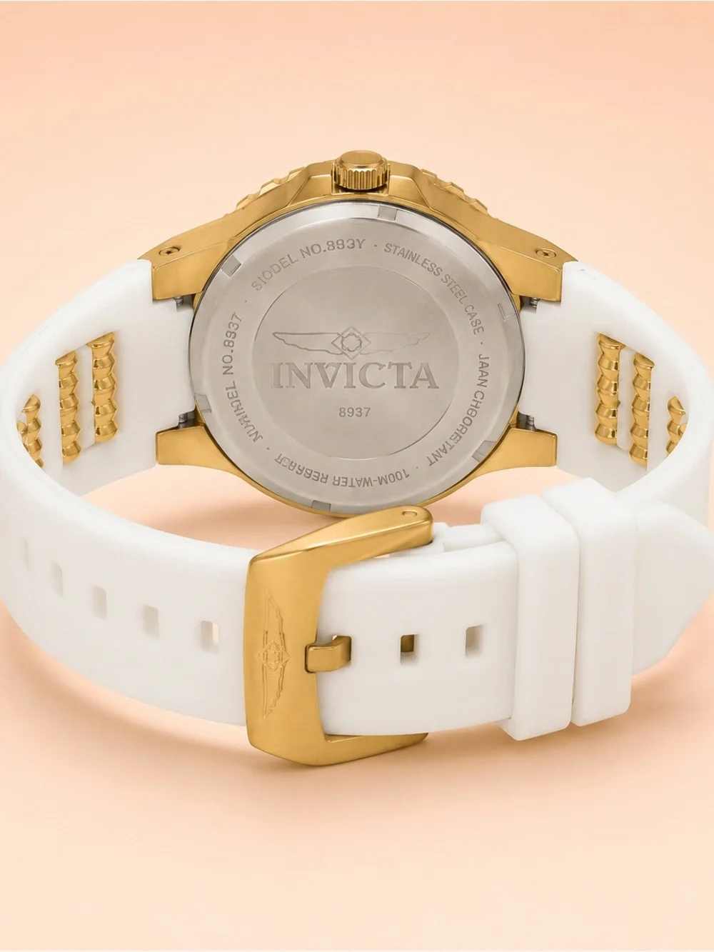 Invicta AVIATOR Gold and White Chronograph Sport Watch